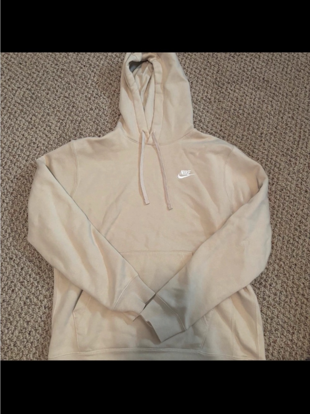 Nike women Beige Crewneck Hoodie with Swoosh